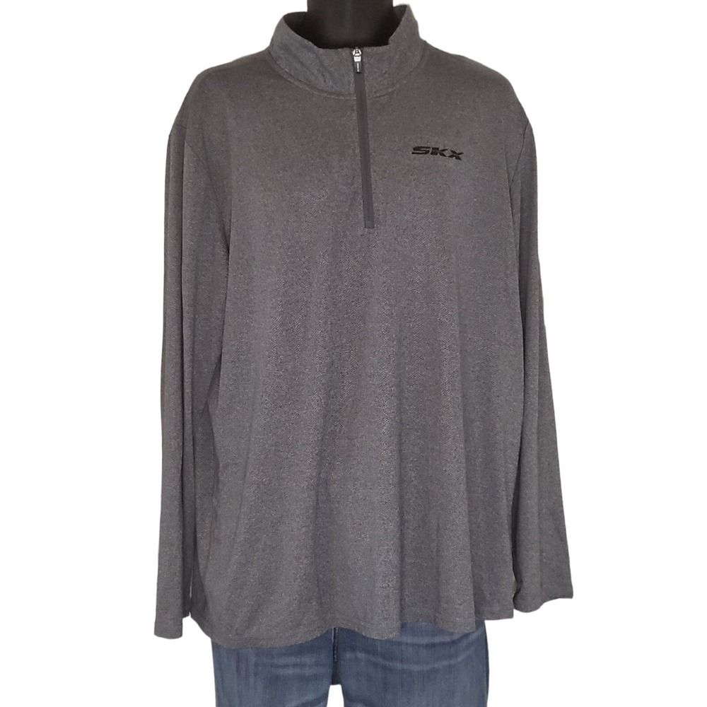 Skechers SKX 1/4 Zip Pullover Shirt Mens XL Gray Long Sleeve‎ Mock Neck Athletic